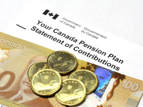 Canada Pension Plan statement and loonies