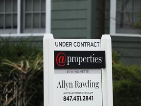 An "Under Contract" sign is displayed at a home in Wilmette, Ill., Thursday, March 28, 2024. On Thursday, April 25, 2024, Freddie Mac reports on this week's average U.S. mortgage rates.