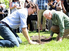 Prime Minister Justin Trudeau and Dr. Jane Goodall took part in the historic planting of Greater Sudbury’s 10 millionth tree, in Bell Park, Greater Sudbury, Ont., July 7, 2022.