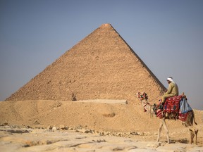 The Giza pyramids in the southern Cairo Giza district, 2016.