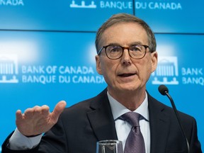 Bank of Canada governor Tiff Macklem during a news conference in Ottawa.