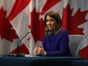 Carolyn Rogers, senior deputy governor of the Bank of Canada, during a news conference in Ottawa.