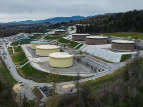 The Trans Mountain Burnaby Terminal tank farm in B.C.