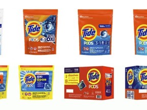 This photo provided by Consumer Product Safety Commission shows Tide Pods protects. Procter & Gamble is recalling more than 8 million bags of Tide, Gain, Ace and Ariel laundry detergent packets sold in the U.S. and Canada, Friday, April 5, 2024. That's because there's a defect in the products' child-resistant packaging. (Consumer Product Safety Commission via AP)