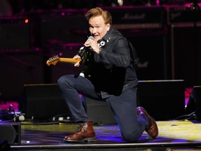 Conan O'Brien performs at the 8th annual Love Rocks NYC concert benefiting God's Love We Deliver at the Beacon Theatre, Thursday, March 7, 2024, in New York.