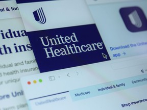 FILE - Pages from the United Healthcare website are displayed on a computer screen, Feb. 29, 2024, in New York. UnitedHealth says files with personal information that could cover "a substantial portion of people in America" may have been taken in the cyberattack on its Change Healthcare business. The company said Monday, April 22, 2024 after markets closed that it sees no signs that doctor charts or full medical histories were released after the attack.