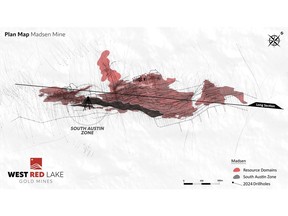 FIGURE 1. Deposit-scale plan map of Madsen Mine highlighting South Austin Zone.
