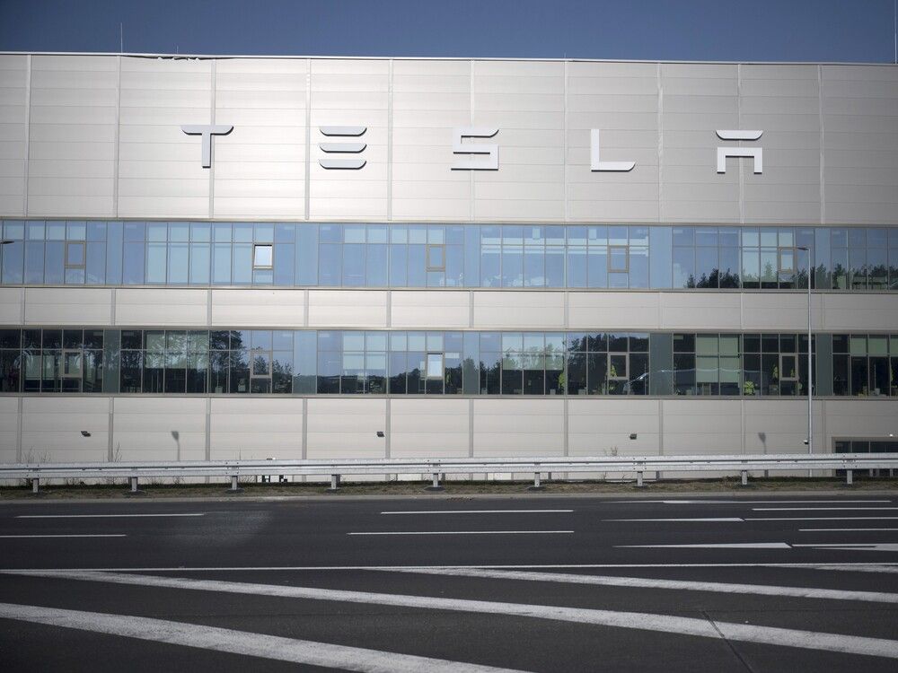 A Tesla factory in Germany. Some on Wall Street are braced for Tesla’s first sales decline since the early days of the pandemic.