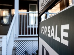 A house for sale in Toronto.  The average benchmark price rose in March, TRREB said.