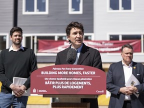 Prime Minister Justin Trudeau making a housing announcement in Dartmouth, N.S., this week.