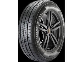 The UltimateContact tire, featuring an Alignment Verification System and Eco Plus technology, ensures superior braking on wet and dry surfaces, extended tread life, and compatibility with electric vehicles.