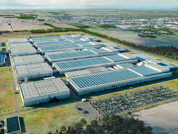  Covering an area the size of 210 soccer fields, Volkswagen’s new planned electric vehicle battery plant in St. Thomas is shown in this concept image.