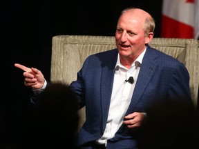 Greg Abel of Berkshire Hathaway Inc. speaks during the Global Business Forum at the Banff Springs Hotel in Banff, AB, Canada on Thursday, September 23, 2021. (Jim Wells/Postmedia)