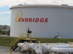 Enbridge reported Friday its first-quarter profit fell compared with a year ago.