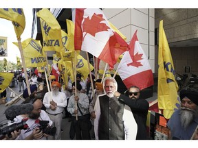 A protest against Indian Prime Minister Narendra Modi in Toronto in September.