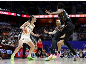 Caitlin Clark of the Indiana Fever during her first regular season WNBA game against the Connecticut Sun on May 14.