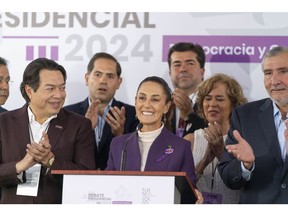 Claudia Sheinbaum, former mayor of Mexico City and presidential candidate for the Morena party, ahead of the final presidential debate in Mexico City, Mexico, on Sunday, May 19 2024.