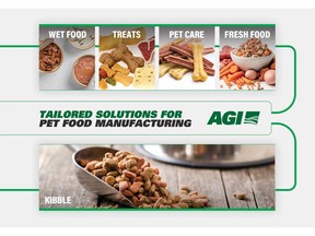 AGI's integrated solutions -- from design and process engineering to equipment and installation -- serves a diverse group of customers to support and manufacture a wide range of pet food end-products from kibbles to fresh products.
