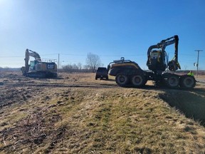 Tree clearing operations at NMG's Phase-2 Bécancour Battery Material Plant site.