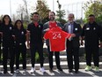 Members of Canada's National Cricket Teams at the Nissan Canada headquarters to launch Cricket Canada's new partnership with Nissan Canada
