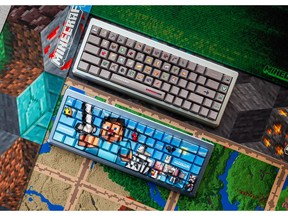 The Higround x Minecraft collection features two Summit 2.0 65 keyboards.