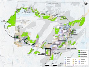 Vista Property relative to ATHA's Athabasca Basin land claims