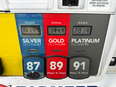 Closeup of gas pump prices