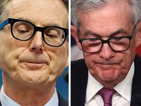 Bank of Canada governor Tiff Macklem, left, should not wait for Federal Reserve chair Jerome Powell to cut rates, says David Rosenberg.