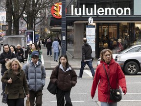 A Lululemon Athletica Inc. store in downtown Vancouver, B.C.