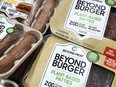 FILE - Beyond Meat products are seen in a refrigerated case inside a grocery store in Mount Prospect, Ill., Feb. 19, 2022. Beyond Meat reports earnings on Wednesday, May 8, 2024.