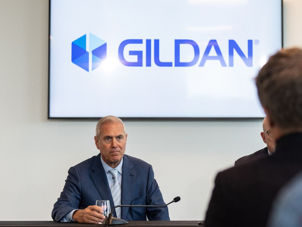 Gildan Activewear Inc. CEO Glenn Chamandy speaks to the media following their annual meeting in Montreal, Tuesday, May 28, 2024. 