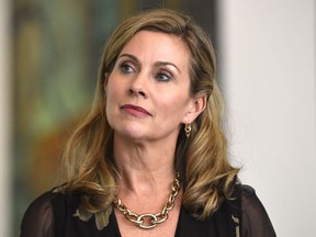 Australia's eSafety Commissioner Julie Inman Grant attends a press conference at Parliament House in Canberra, June 15, 2021. An Australian judge Monday, May 13, 2024, lifted a ban on the social media platform X showing Australians a video of a bishop being stabbed in a Sydney church. X is also taking a separate court action against eSafety Commissioner Julie Inman Grant, a former Twitter employee, that challenges the validity of her notice requiring the platform to remove video of the April 15 attack in an Assyrian Orthodox church.
