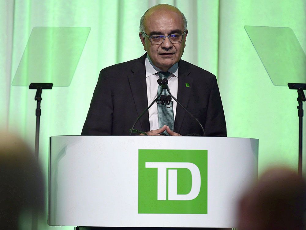 TD Bank chief executive Bharat Masrani, seen here at a past annual general meeting, said Thursday the bank hopes to have details soon on the overall cost of anti-money laundering lapses, which analysts have estimated could top $2 billion. 
