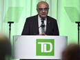TD Bank chief executive Bharat Masrani, seen here at a past annual general meeting, said Thursday the bank hopes to have details soon on the overall cost of anti-money laundering lapses, which analysts have estimated could top $2 billion.