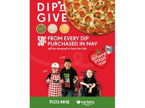 The proceeds from each dip will be donated to Variety – the Children's Charity of Ontario, as part of the That's Amore Pizza for Kids campaign, which is celebrating its 25th anniversary this year.