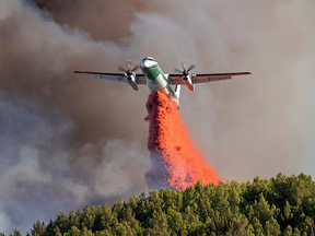 Plane drops fire supression material