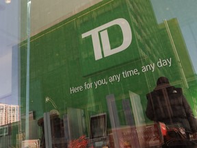 A Toronto-Dominion (TD) bank branch in Toronto on March 15, 2023.