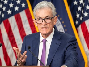 U.S. Federal Reserve Chair Chair Jerome Powell holds a press conference at end of the Federal Open Market Committee (FOMC) meeting, in Washington, DC, on May 1, 2024.