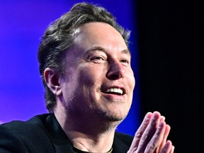 Tesla CEO Elon Musk speaks at the 27th annual Milken Institute Global Conference at the Beverly Hilton in Los Angeles on May 6, 2024.