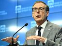Governor of the Bank of Canada Tiff Macklem speaks during a news conference on the Bank of Canada's rate announcement, in Ottawa, on June 5, 2024.