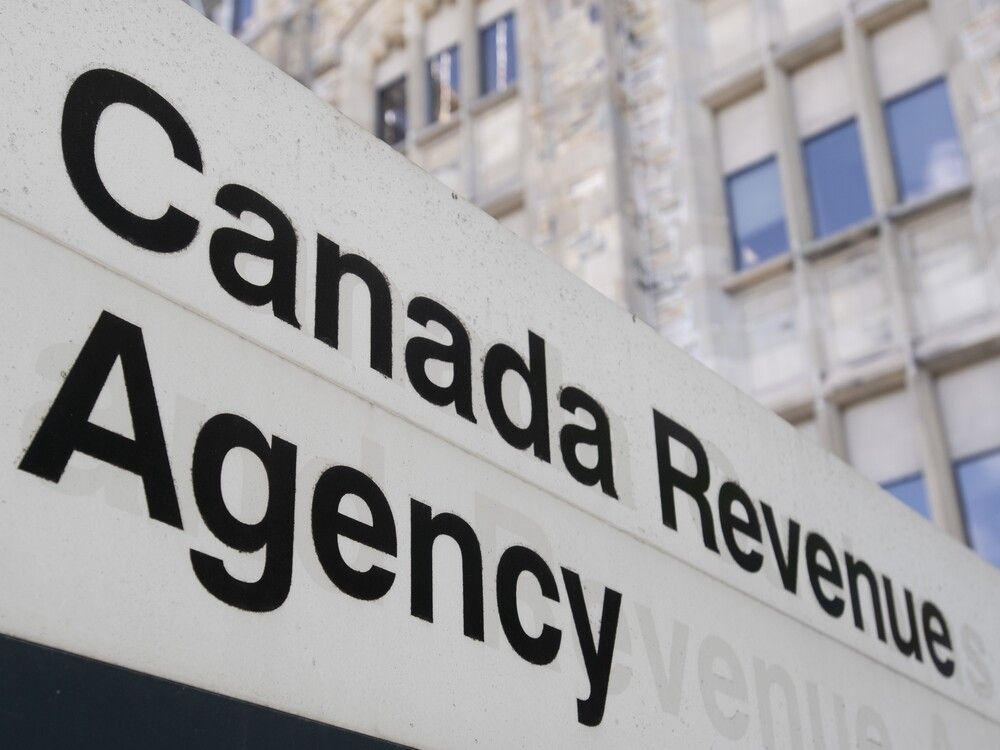 A sign outside the Canada Revenue Agency on May 10, 2021 in Ottawa. 