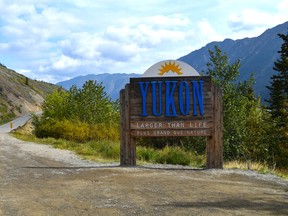 This image was taken in August 2019 of the Yukon sign in Alaska.