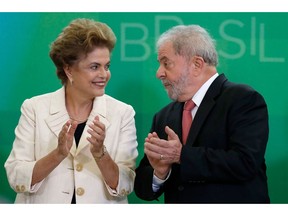 Lula with Rousseff in Brasilia in 2016.
