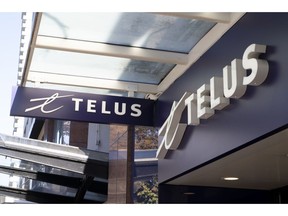 A Telus store in downtown Vancouver, B.C., on Tuesday, Sept. 6, 2022.