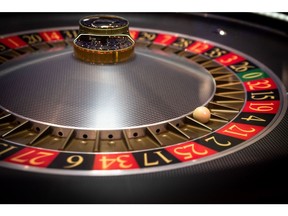 A roulette wheel at the MGS Entertainment Show in Macau, China, on Tuesday, Nov. 14, 2023. Macau's casinos have largely stayed on a recovery path this year, with the city's gaming revenue returning to 74% of pre-pandemic levels last month as tourists flocked to the hub during China's Golden Week holiday.