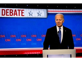 Biden during the debate with Trump in Atlanta.
