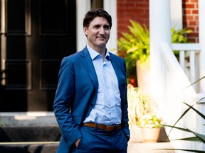 Prime Minister Justin Trudeau at Rideau Cottage in Ottawa.