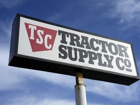 FILE - A Tractor Supply Company sign is pictured in Pittsburgh, Feb. 2, 2023. The company announced Thursday, June 27, 2024, that it is ending an array of corporate diversity and climate efforts, after weeks of conservative backlash against the rural retailer have piled up online.