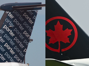 Porter and Air Canada tail fins