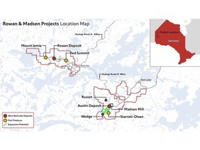 Rowan & Madsen Projects Location Map